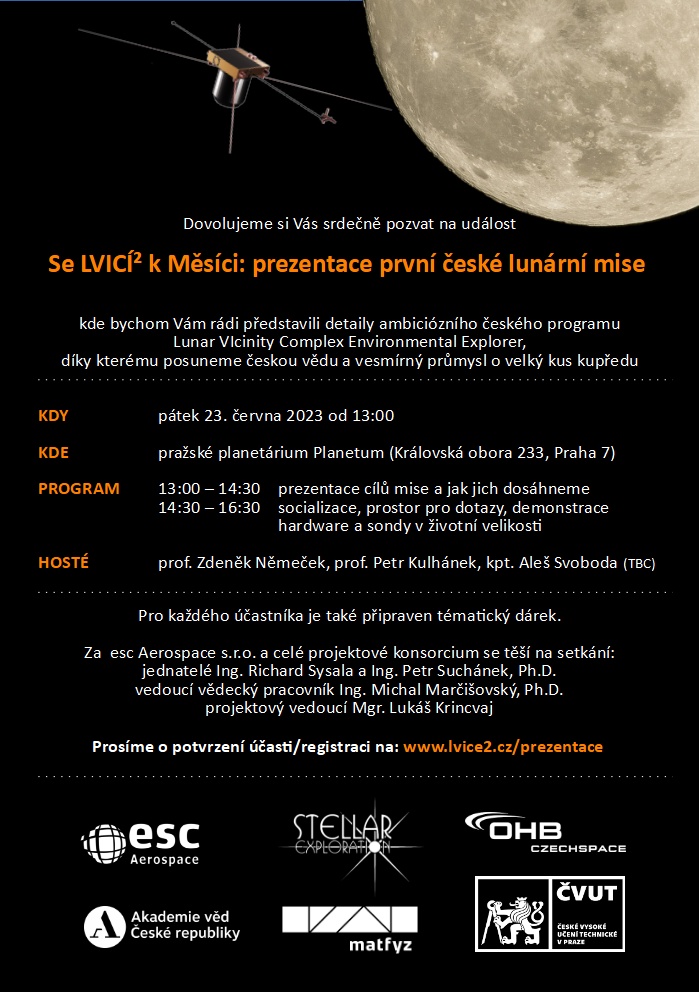 Se LVICÍ² k Měsíci: prezentace první české lunární mise